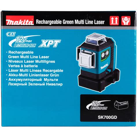 Livella Laser Multilinea A 360 VERDE A Batteria 12V MAKITA