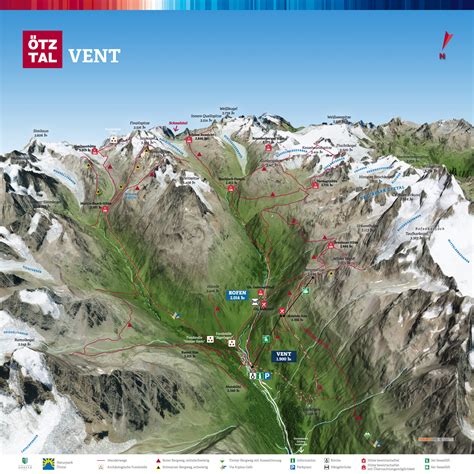 3D Panoramakarte Wandern Vent Oetztal TOURISVIS