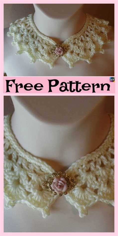 12 Pretty Crochet Simple Collar Free Patterns DIY 4 EVER