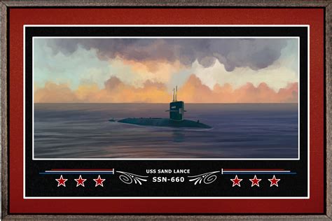 Uss Sand Lance Ssn 660 Box Framed Canvas Art Navy Emporium
