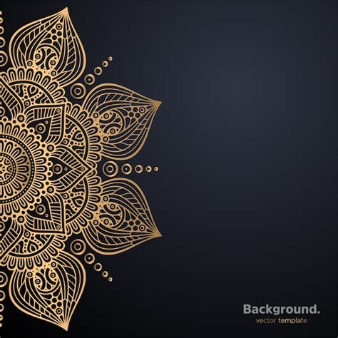 Fondo De Dise O De Mandala Ornamental De Lujo En Color Dorado Vector