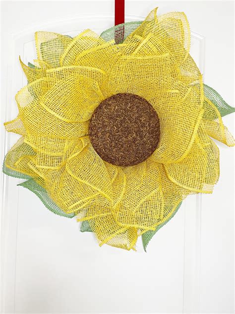 Sunflower Wreath Kit Polyburlap Flower Kit Etsy