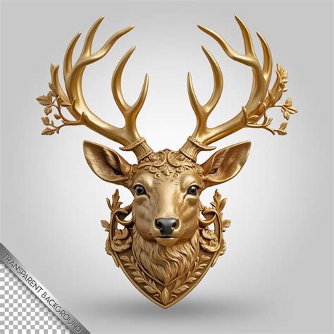 Premium Psd A Deer Head With Antlers And Antlers