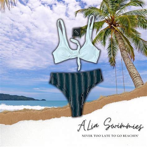 Green White Two Piece Bikini On Carousell