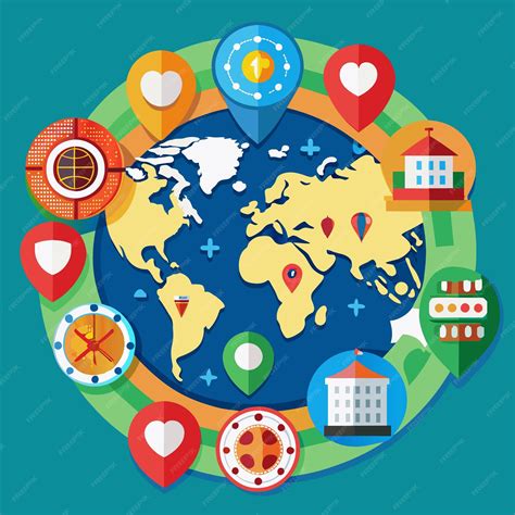 premium vector  world map   locations