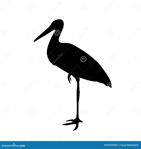 Stork Vector Illustration Style Flat Profile Stock Vector