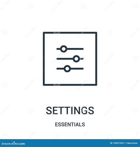 Vector Del Icono De Los Ajustes De La Colecci N Del Esencial L Nea Fina