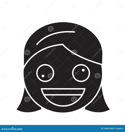 Zany Face Emoji Black Vector Concept Icon Zany Face Emoji Flat