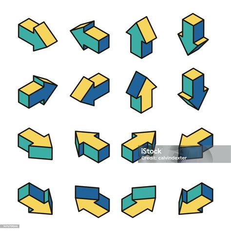 Simbol Panah Mengumpulkan Tiga Dimensi Ilustrasi Stok Unduh Gambar