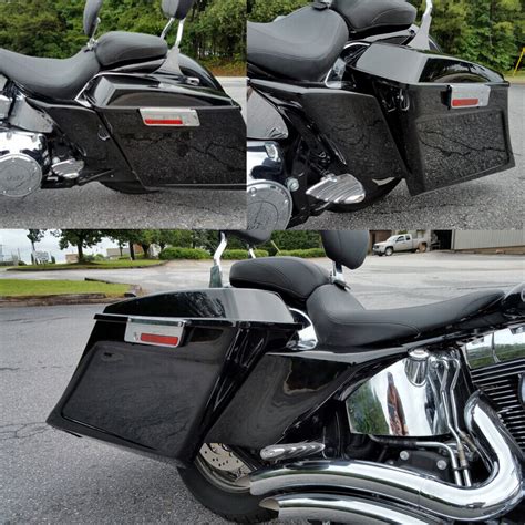 Vivid Black Stretched Extended Side Cover Panel For Harley CVO Street