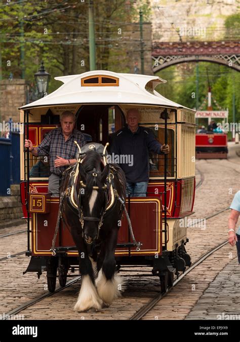 A Vintage Horse Drawn Tram Being Pulled By Joseph At The National