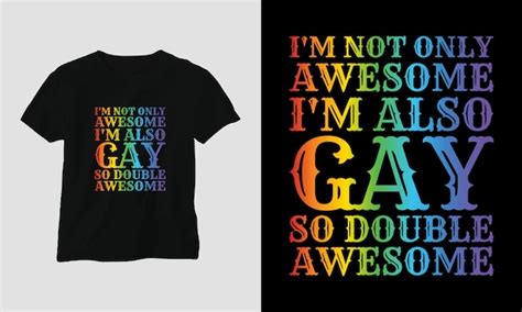 T shirt lgbt ou design de cartaz uma bandeira gay arco íris etc Vetor Premium