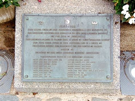 OT Baie du Cotentin Plaque 101e airborne Débarquement en normandie