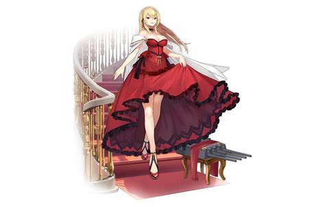 Girl Sexy Cleavage Long Hair Dress Boobs Anime Beautiful Pretty Erotic Blonde