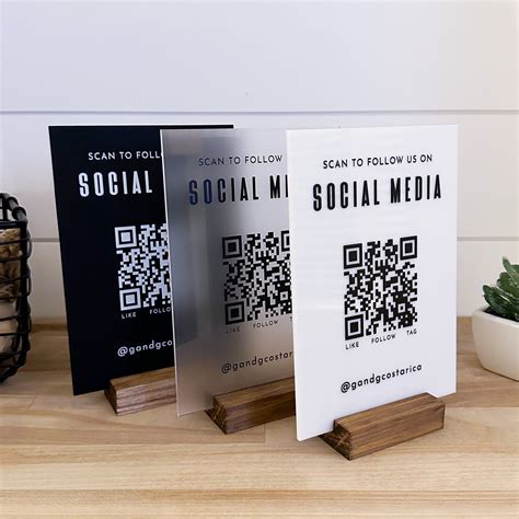 Custom Acrylic Business QR Code Sign, Scan to Pay, Social Media