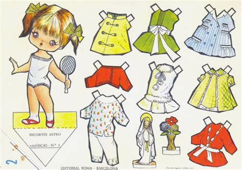 ASTRO Lámina 2 Paper doll Muñecas recortables Muñecas de papel