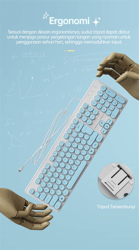 Jual HOT BASIKE Keyboard Kabel USB Portable 104 Key Full Size Office Keyboard Wired Bass For PC