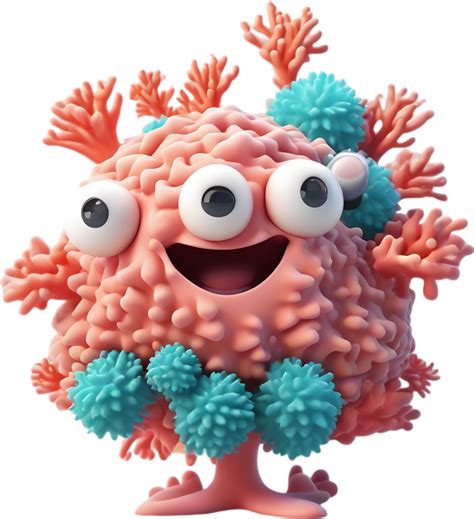 Smiling Coral Reef Cartoon Clipart Illustration Ai Generated 47877891 Png