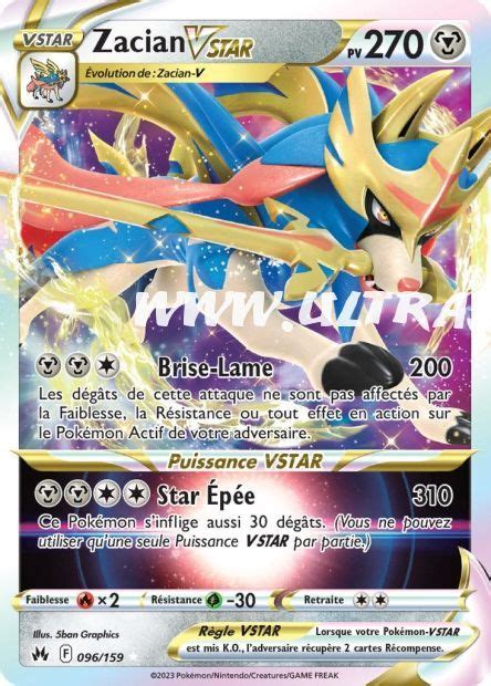 Zacian Carte Pok Mon Cartes L Unit Fran Ais Ultrajeux