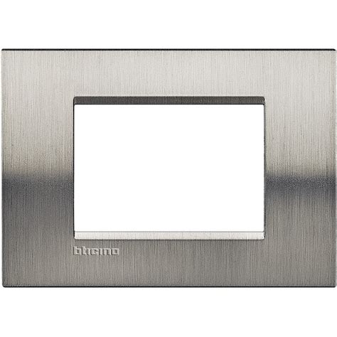 Bticino Livinglight Placa M Dulos Cuadrados Acero Cepillado Lna Acs