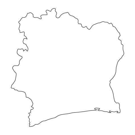 Highly Detailed Cote D Ivoire Map With Borders Isolated On Background