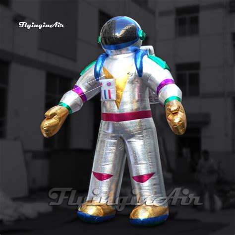 4m Giant Shiny Inflatable Astronaut Balloon Silvery Air Blow Up Space