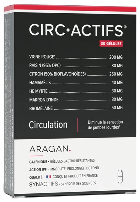 Synactifs Circactifs Circulation Jambes Lourdes Vigne Rouge Raisin