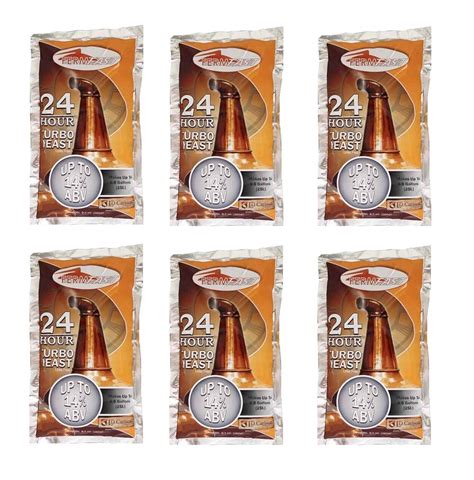 6 Pk Fermfast 24 Hour Super Turbo Yeast 14 Fast Ferm Alcohol For Vodka Whiskey Ebay