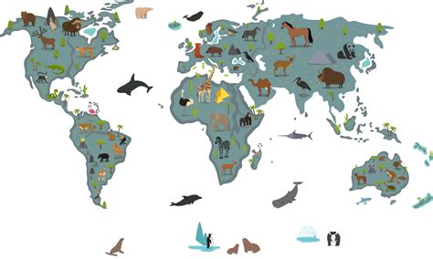 動物 シール 世界の動物地理