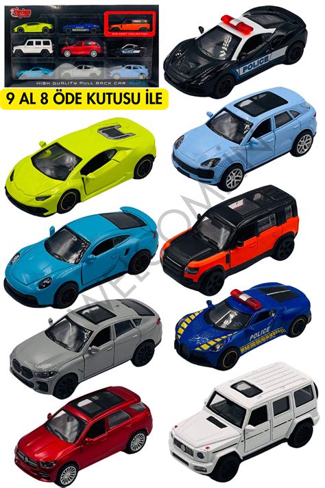 Hepsilazım Oyuncak Metal Araba Diecast 9 Set Mercedes Brabus Porsche