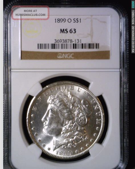 1899 O Morgan Silver Dollar Ngc Ms 63 Coin