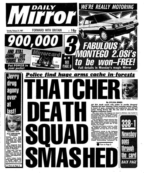 Margaret Thatcher Front Pages Mirror Online