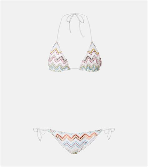 Zigzag Crochet Bikini In Multicoloured Missoni Mytheresa