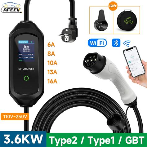 AFEEV 3 6KW 16A Portable EV Chargeur Vope2 IEC62196 2 EVSE Charge