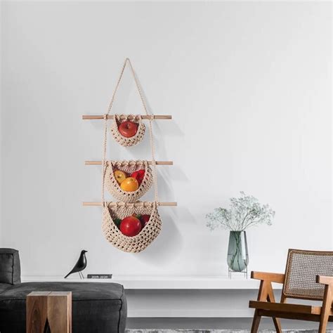 Jardiniere Bac A Fleur Panier Fruits Mural Trois Niveaux Filet