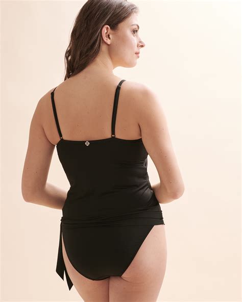 Turquoise Couture Haut Tankini Nou Solid Noir Bikini Village
