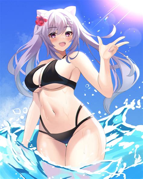 Soukoku Genshin Impact Keqing Bikini Swimsuits Wet Yande Re