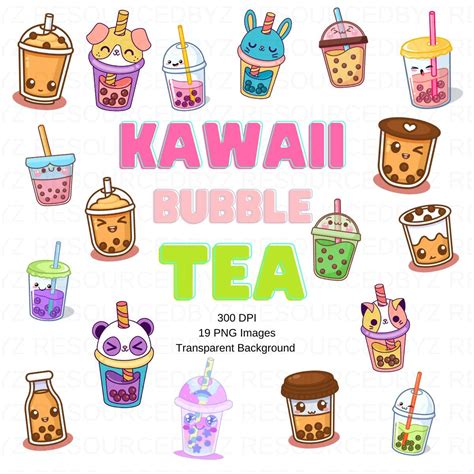 Kawaii Clipart Bubble Tea Boba Pack Bubble Tea Drink Drinks Clip Bilarasa