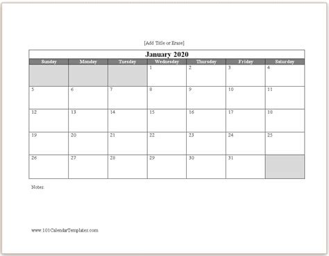 Microsoft Word Free Monthly Calendar Templates 2020 - Free Word Template