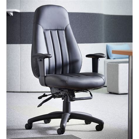 Zeus Medium Back 24hr Task Chair Black Faux Leather