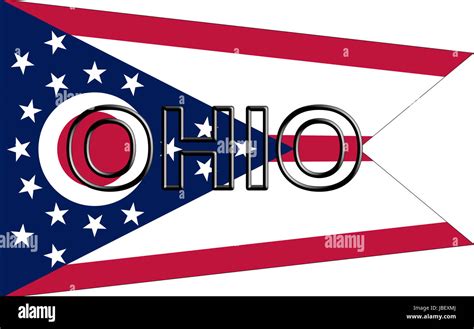 Ilustración de la bandera del estado de Ohio en los Estados Unidos