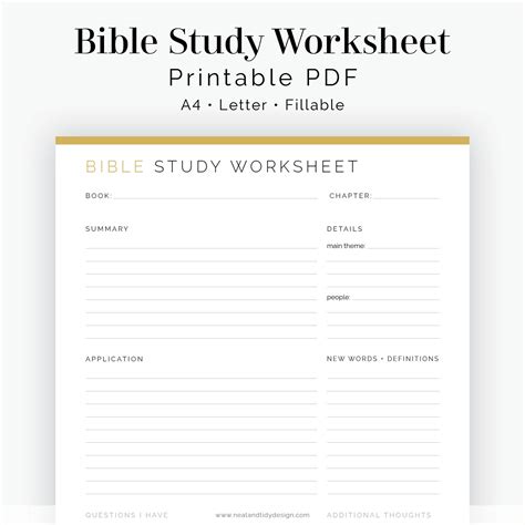 Bible Study Worksheet Fillable Printable Pdf Journaling Devotional