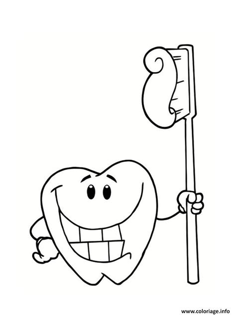 Coloriage Dent Sourire 2 Dessin Dentiste à Imprimer