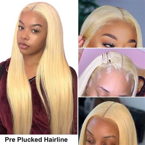 Straight Hair 613 Blonde Frontal Wig 13x4 HD Lace Front Human Hair Wigs Pre Plucked Hairline