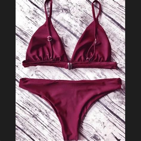 Swim Womens Padded Wine Red Sexy Two Piece Bikini New Poshmark