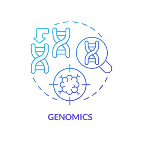 Genomics blue gradient concept icon. Identifying genetic variations