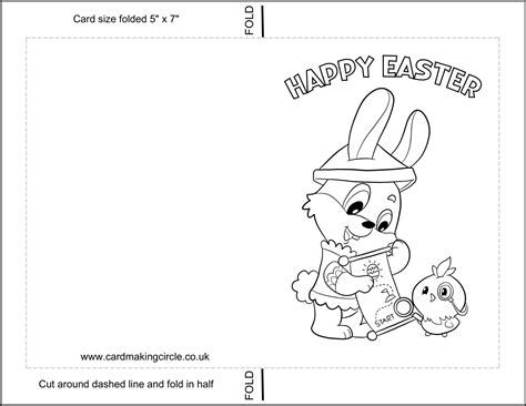 Easter Printable Cards To Color
