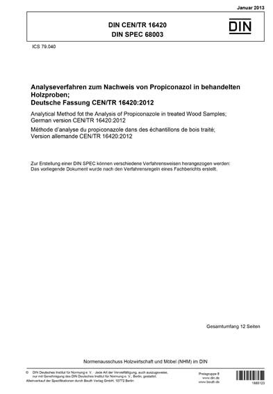 Din Cen Tr Din Spec De Analyseverfahren Zum Nachweis