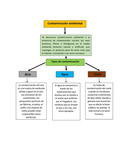 Mapa Conceptual Ninguno Tipos De Contaminaci N Se Denomina