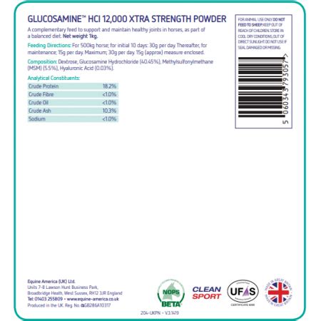 Comprar Glucosamine Hcl Xtra Strength Powder Kg Equine America